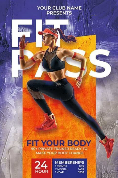 Modern & Minimal Fitness And Wellness Classes Poster template