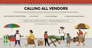 Modern & Minimal Flea Market Advertising Flyer Template Design Facebook Shared Image