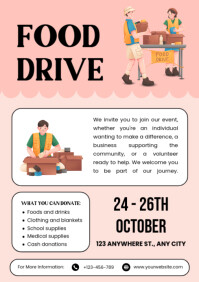 Modern & Minimal Food Drive Ad Flyer Design A4 template