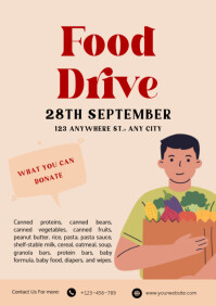 Modern & Minimal Food Drive Campaign Advertisement Flyer Design A4 template