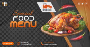Modern & Minimal Food Menu Facebook Event Cover template