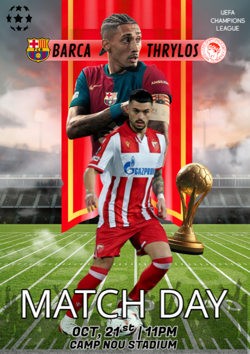 Modern & Minimal Football Final Match Schedule A4 template