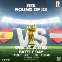Modern & Minimal Football Match Announcement Instagram Post Video Quadrat (1:1) template