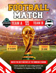 Modern & Minimal Football Match Flyer Video Pamflet (Letter AS) template