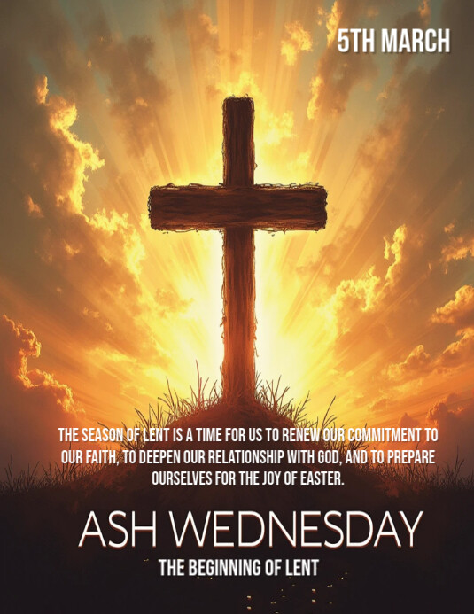 Modern & Minimal From Dust To Glory: Ash Wednesday Reflections  Flyer (us Letter) template