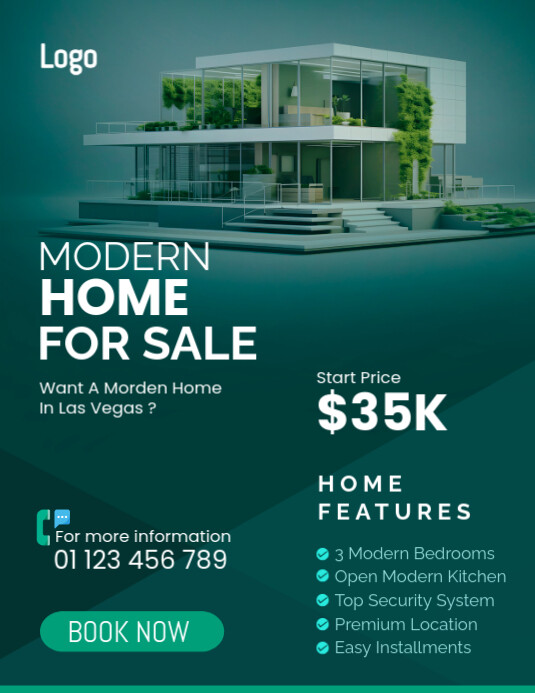Modern & Minimal Fully Editable Real Estate Flyer Template (us Letter)