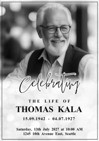 Modern & Minimal Funeral Invitation Template A1