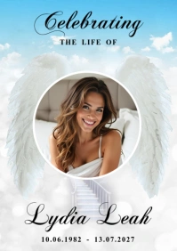 Modern & Minimal Funeral Welcome Sign A1 template