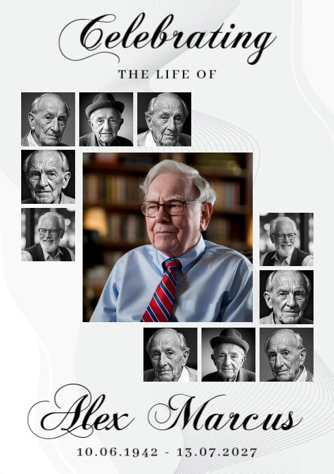 Modern & Minimal Funeral Welcome Sign A1 template