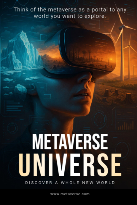 Modern & Minimal Futuristic Metaverse Virtual Reality Poster Poster ...