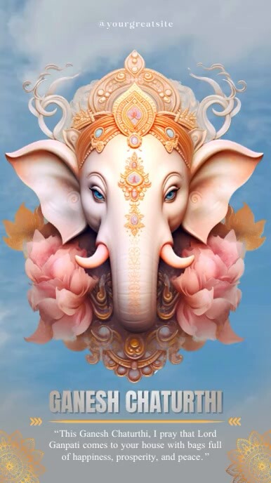 Modern & Minimal Ganesh Chaturthi Instagram R template