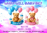 Modern & Minimal Gender Reveal Invitation A1 template