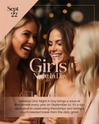 Modern & Minimal Girls' Night In Day Instagram Portrait template