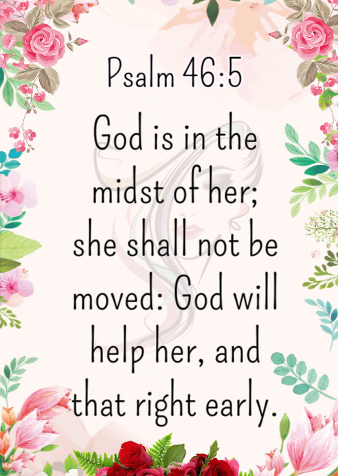 Modern & Minimal God Is In The Midst Of Her Psalm 46:5 A6 template