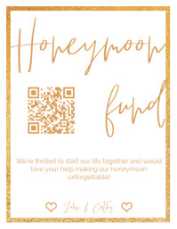 Modern & Minimal Gold White Elegant Honeymoon Fund Flyer (us Letter) template