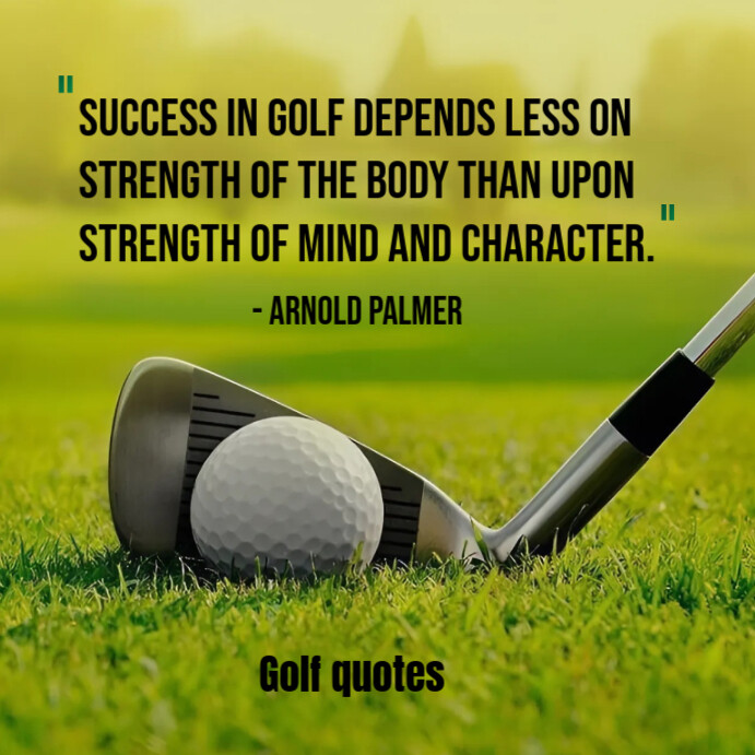 Modern & Minimal Golf Success Quotes Instagram Post Template | PosterMyWall