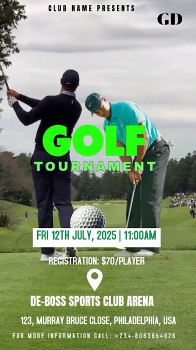 Modern & Minimal Golf Tournament Games Instagram Story template