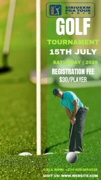 Modern & Minimal Golf Tournament Games Instagram Story Instagram-verhaal template