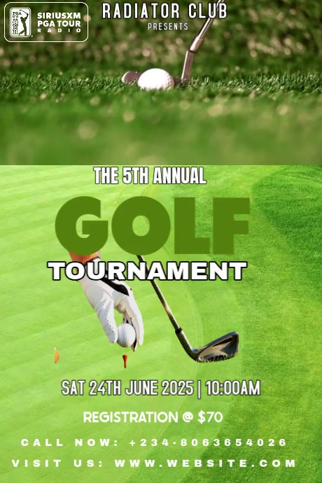 Modern & Minimal Golf Tournament Games Poster Plakkaat template