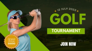 Modern & Minimal Golf Tournament Games Youtube Thumbnail YouTube-miniature template