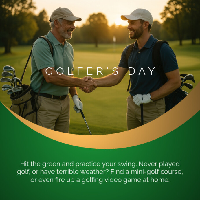 Modern & Minimal Golfer's Day Instagram Post template