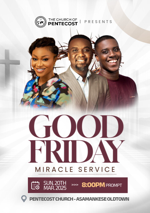 Copy of Modern & Minimal Good Friday Miracle Service Church Poster A4 ...