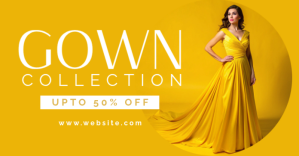 Modern & Minimal Gown collection Facebook Shared Image delt Facebook-billede template
