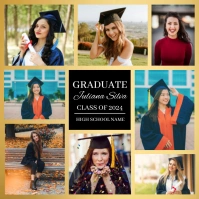 Modern & Minimal Graduation Announcement Phot Instagram Post template