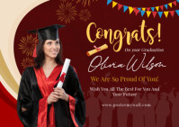 Modern & Minimal Graduation Card Kartu Pos Postcard template