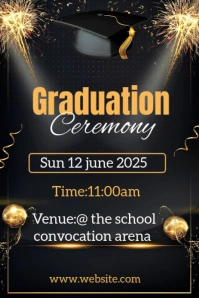 Modern & Minimal Graduation Ceremony  Pinterest Graphic template
