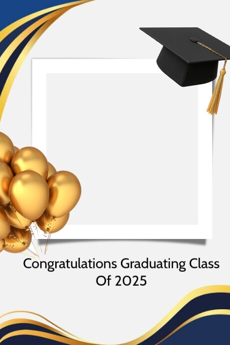 Graduation Background Minimal Design Modern & Minimal Graduation Poster with photo space Template | PosterMyWall