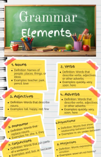 Yellow Grammar Elements Tabloid Template
