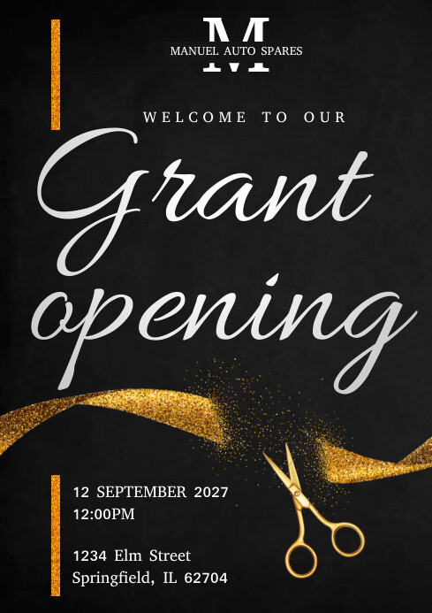 Modern & Minimal Grand Opening Welcome Sign T A3 template