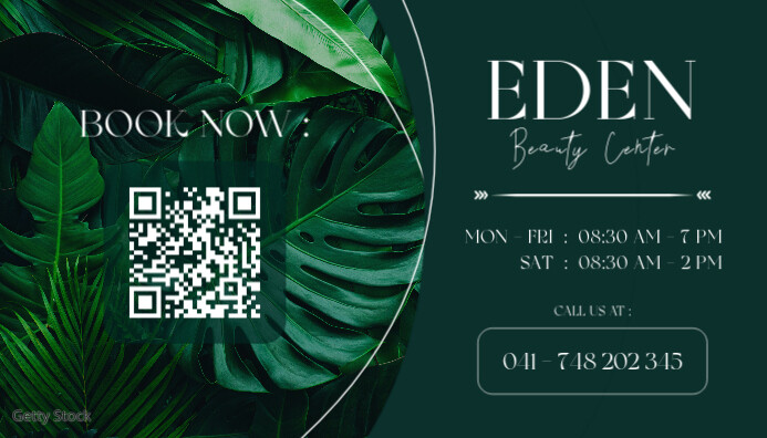 Modern & Minimal Green And Jungle Background Beauty Spa Business Card Floral Template Design 2024 20