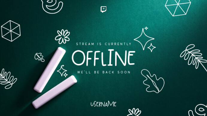 Modern & Minimal Green Board Twitch Overlay template