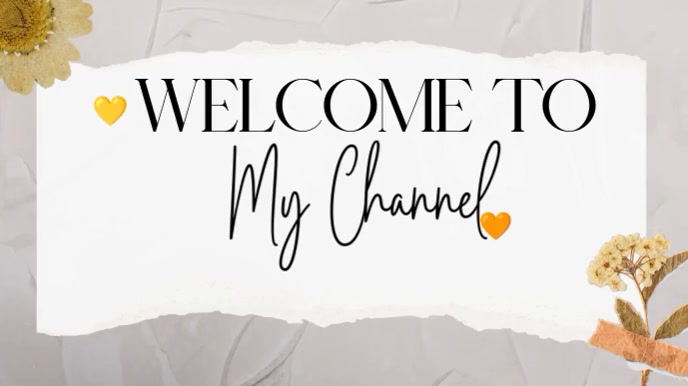 Modern & Minimal Grey And Yellow Scrapbook Collage Welcome To My Channel Video Digital Display (16:9 Umbukiso Wedijithali (16:9) template