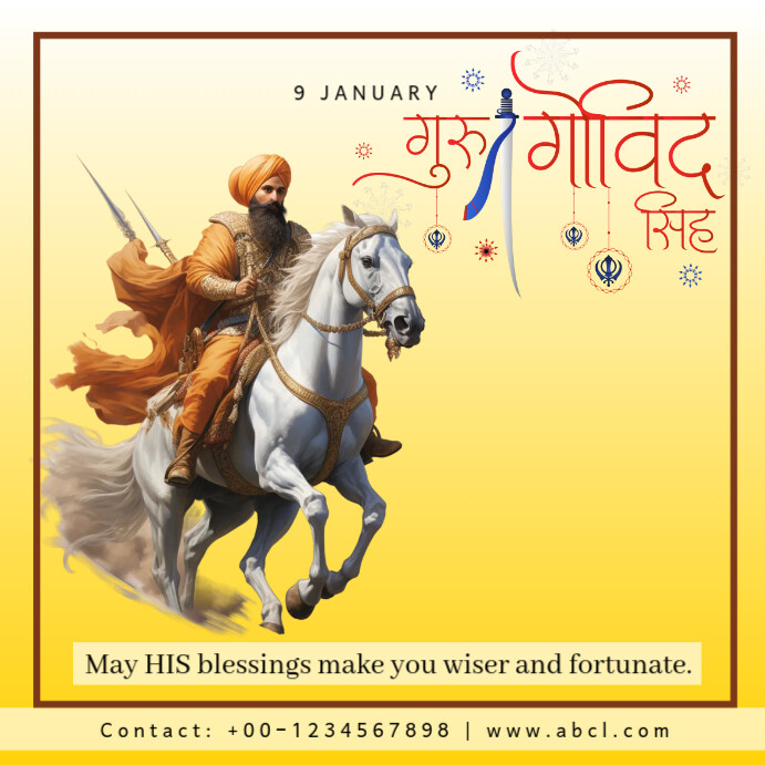 Modern & Minimal Guru Gobind Singh Instagram Post template