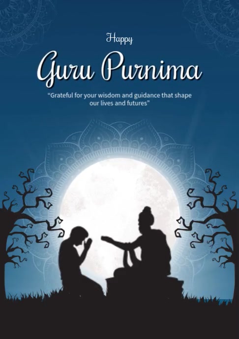 Modern & Minimal Guru Purnima Video Wish Template  A4