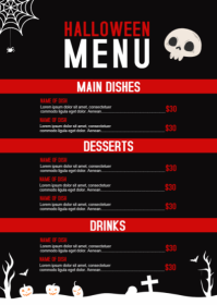 Modern & Minimal Halloween Menu A6 template