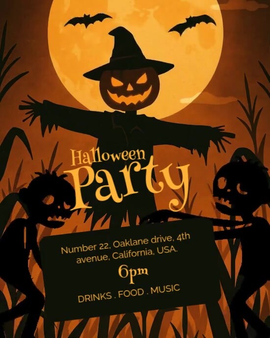 Plantilla de Modern & Minimal Halloween Party Instagram Video Portrait ...