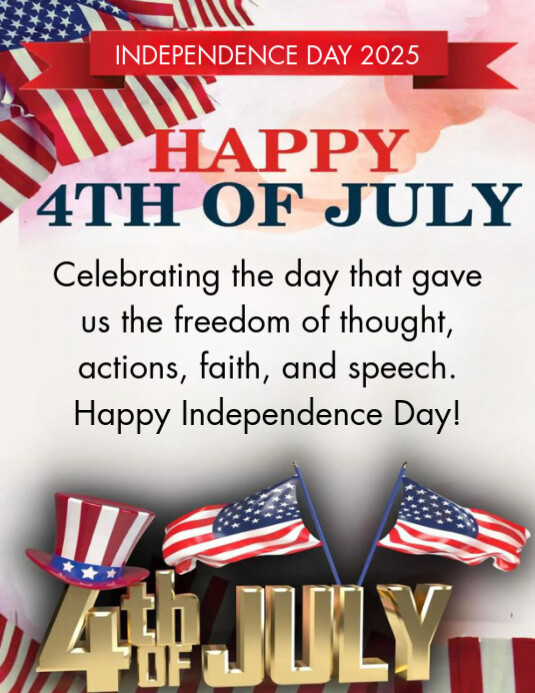 Modern & Minimal  Happy 4th Of July Flyer (us Letter) Pamflet (VSA Brief) template