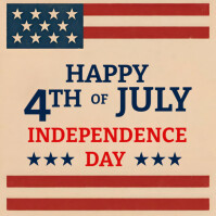 Modern & Minimal Happy 4th Of July Independence Day Design Instagram Post template