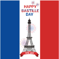 Modern & Minimal Happy Bastille Day Instagram Post template