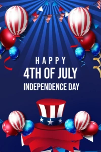 Modern & Minimal  Happy Birthday America Pinterest Graphic template
