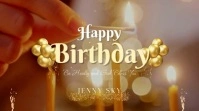 Modern & Minimal Happy Birthday  Digital Display (16:9) template