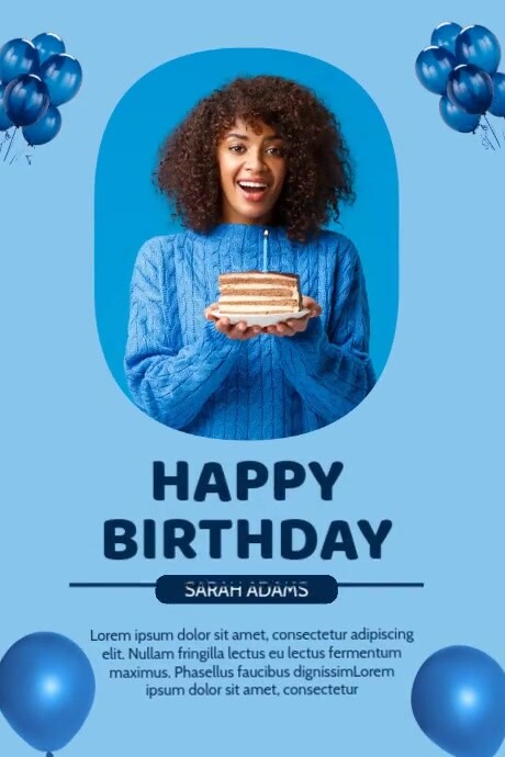 Modern & Minimal Happy Birthday Poster Plakkaat template