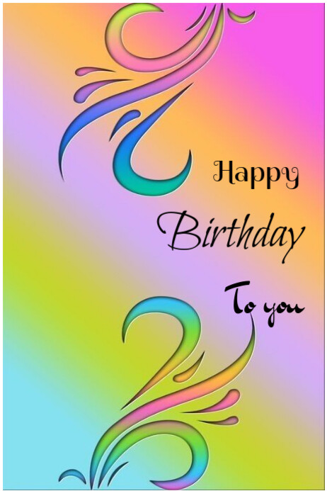 Modern & Minimal Happy Birthday To You  Poster template