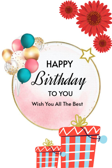 Modern & Minimal Happy Birthday To You  Poster Plakat template