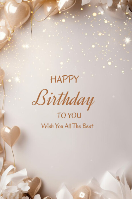 Modern & Minimal Happy Birthday To You  Poster template