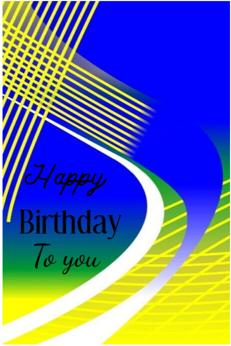 Modern & Minimal Happy Birthday To You  Poster Plakkaat template